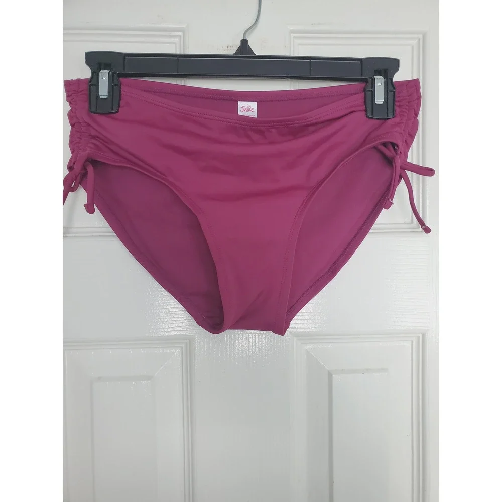 Justice Tankini Swimsuit Magenta Pink Rhinestone Ruffle Two Piece Set 18